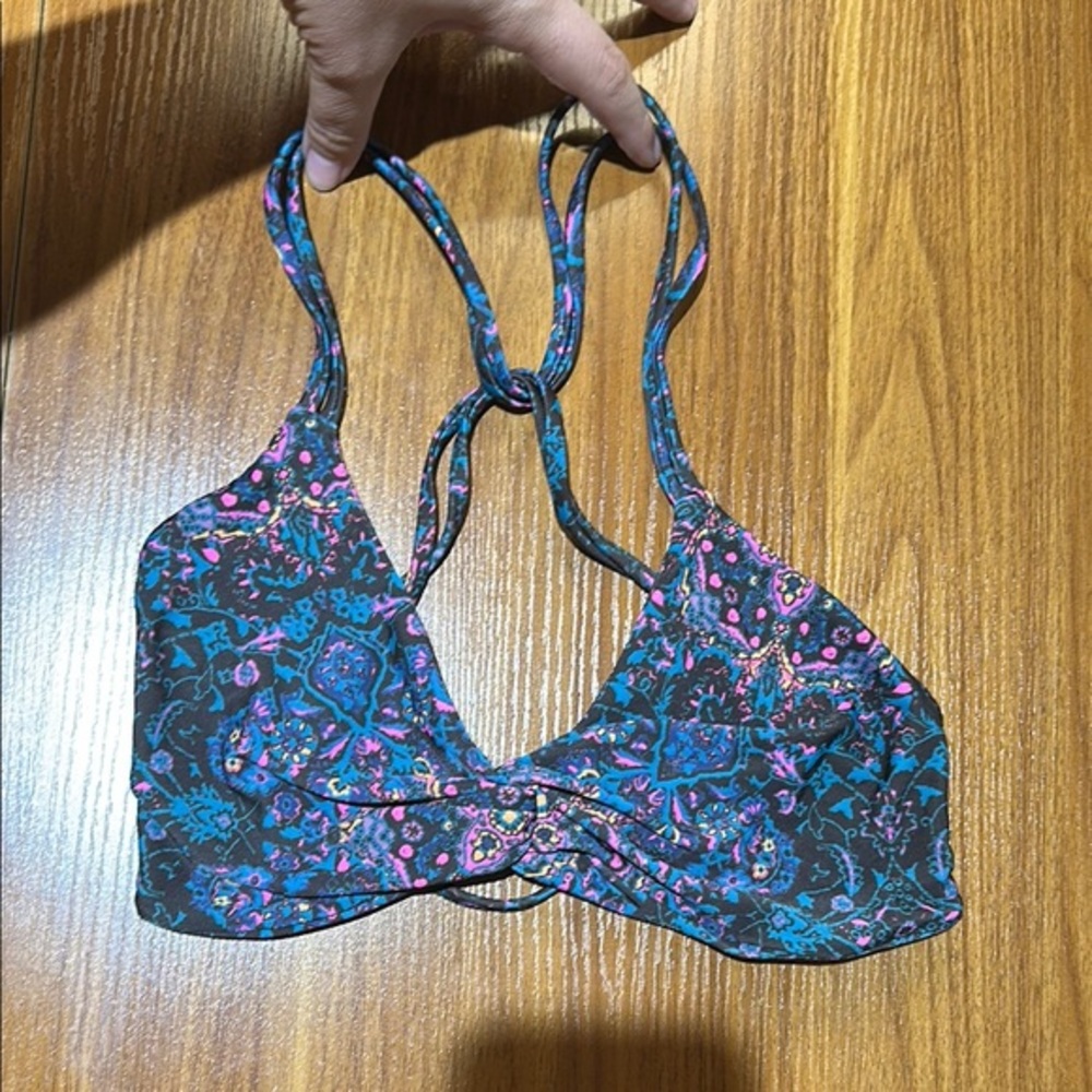 EUC Cute Multicolor Print Bikini Top with Cute Strap Design 🦖